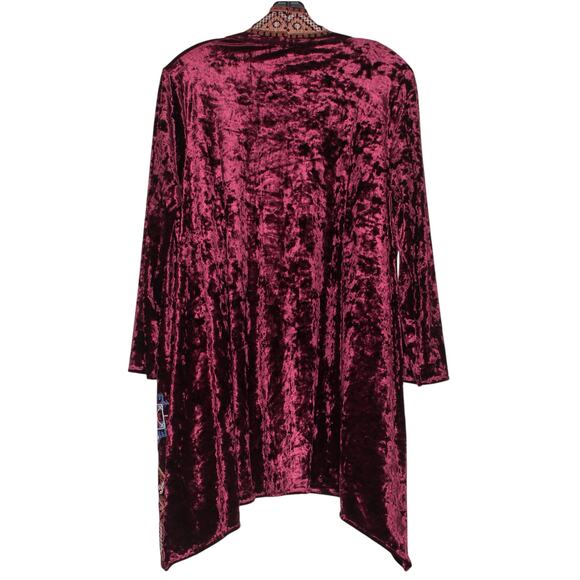 Andree Cardigan Velvet Embroidered Whimsigoth Renaissance Boho Grunge Medium HH - Picture 2 of 5